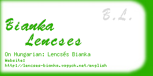 bianka lencses business card