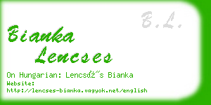 bianka lencses business card